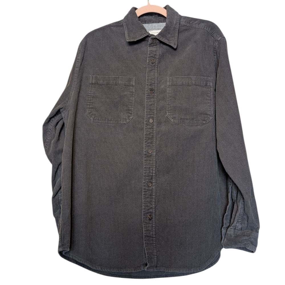 ECOTHREADS Men's Slate Gray Button Down Denim Shirt. Sz M